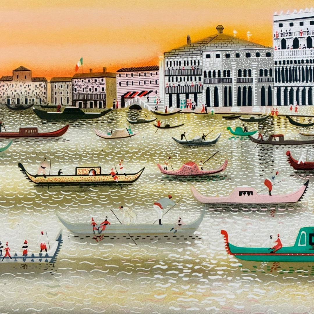 イザベル・バイレン「ベニス」リトグラフ 直筆サイン入り 額縁入り