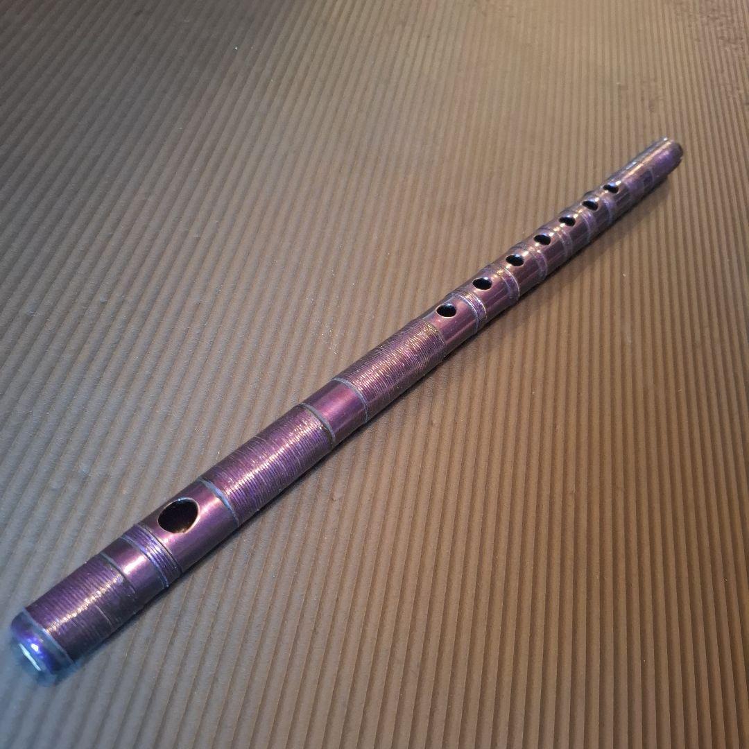 7月限定値下げ！篠笛　古典調　五本調子　７穴　 総巻き　パープルメタリック