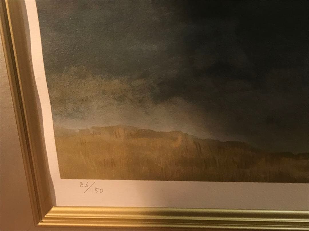 松本哲男「朝霧富士」リトグラフ　直筆サイン・落款・エディション・作品証明シール有