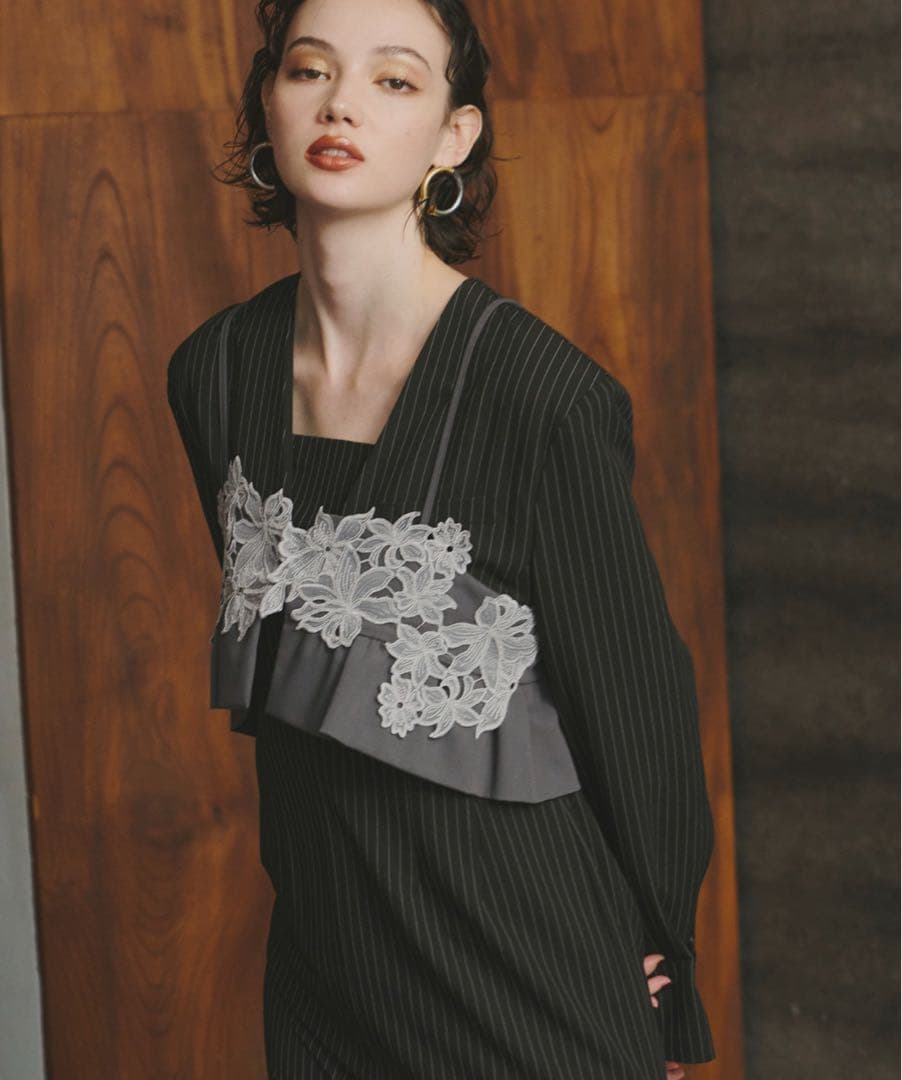 スーツ・フォーマル・ドレス ANDRESD pinstripe tailored bustier dress