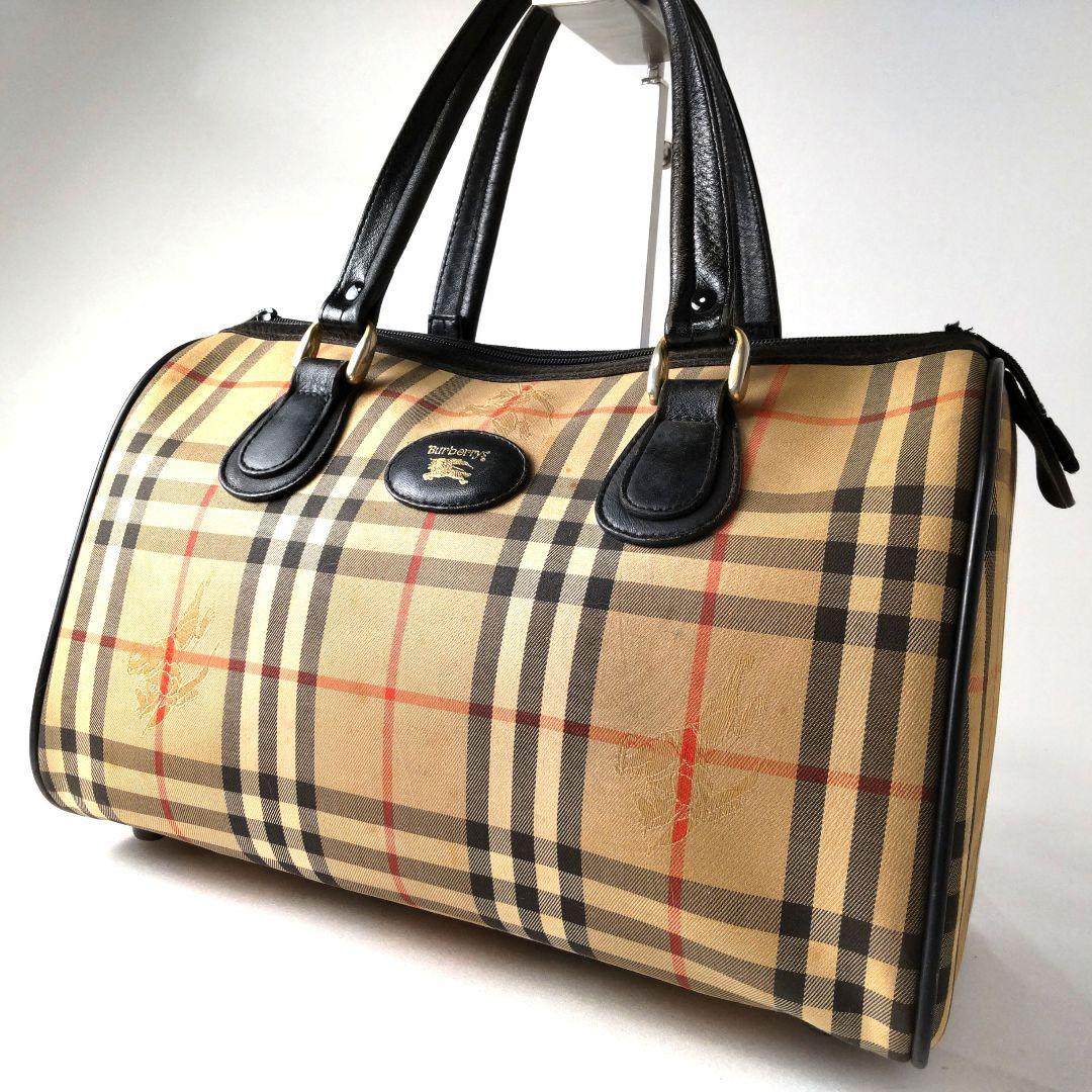 BURBERRY バーバリー ミニボストンバッグ ノバチェック シャドーホース