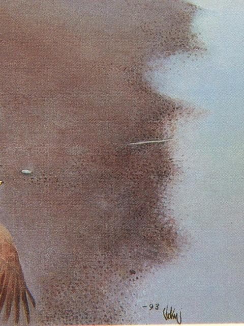 國領經郎、【汐干】、新品高級額 額装付、希少画集画、状態良好