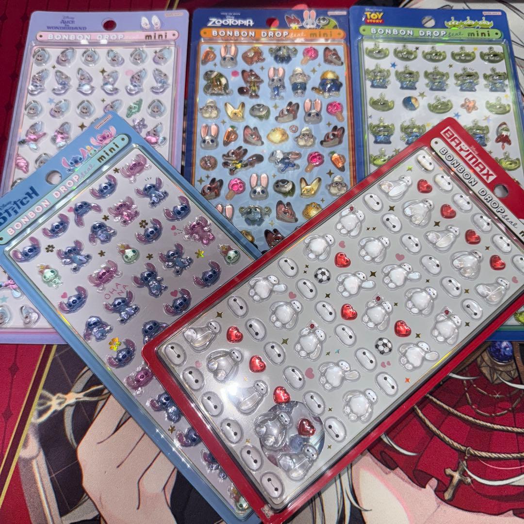 ボンボンドロップシール ミニ ベイマックス スヌーピー ズートピア