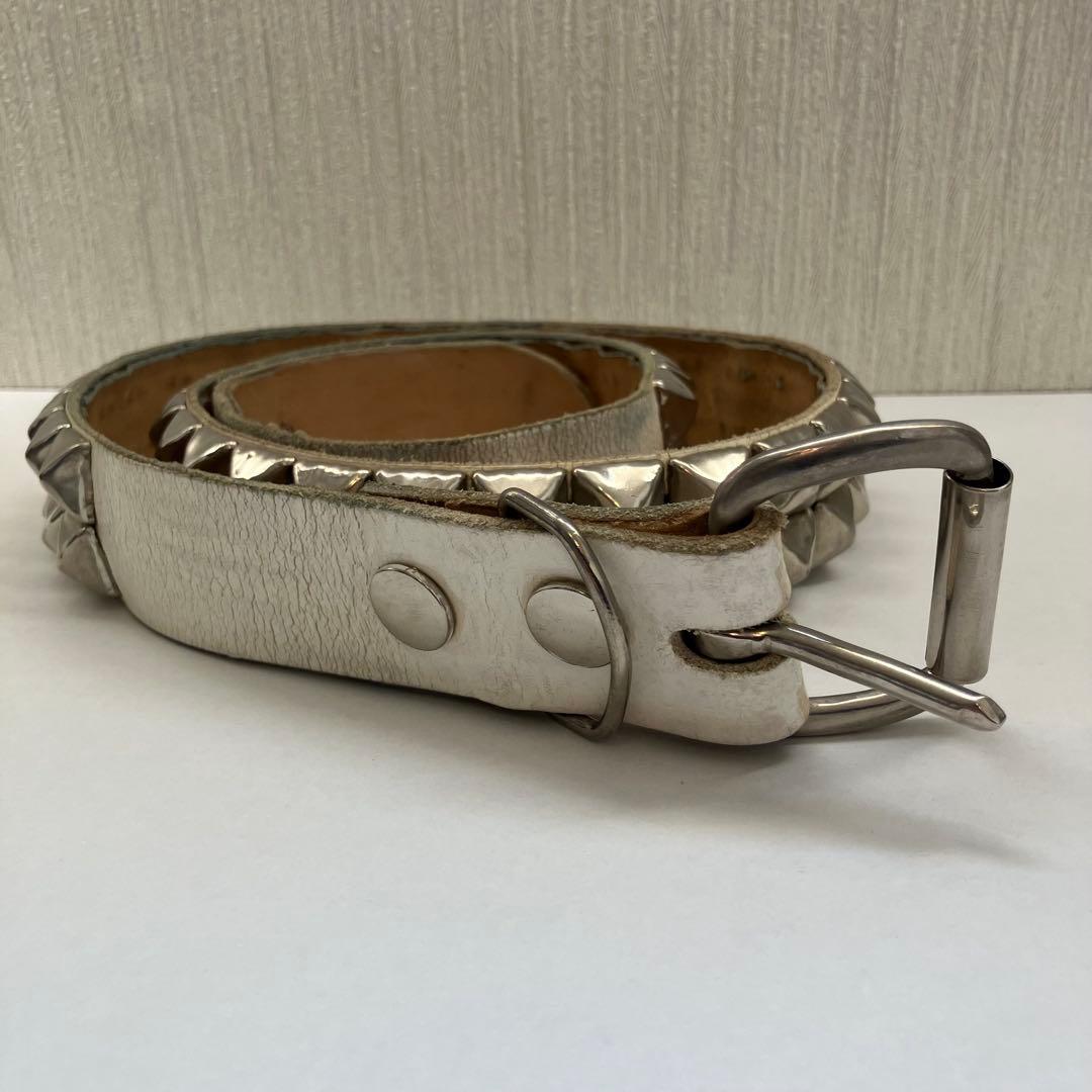 希少 WENDY'S ウェンディーズ 2連 スタッズベルト イングランド製 白