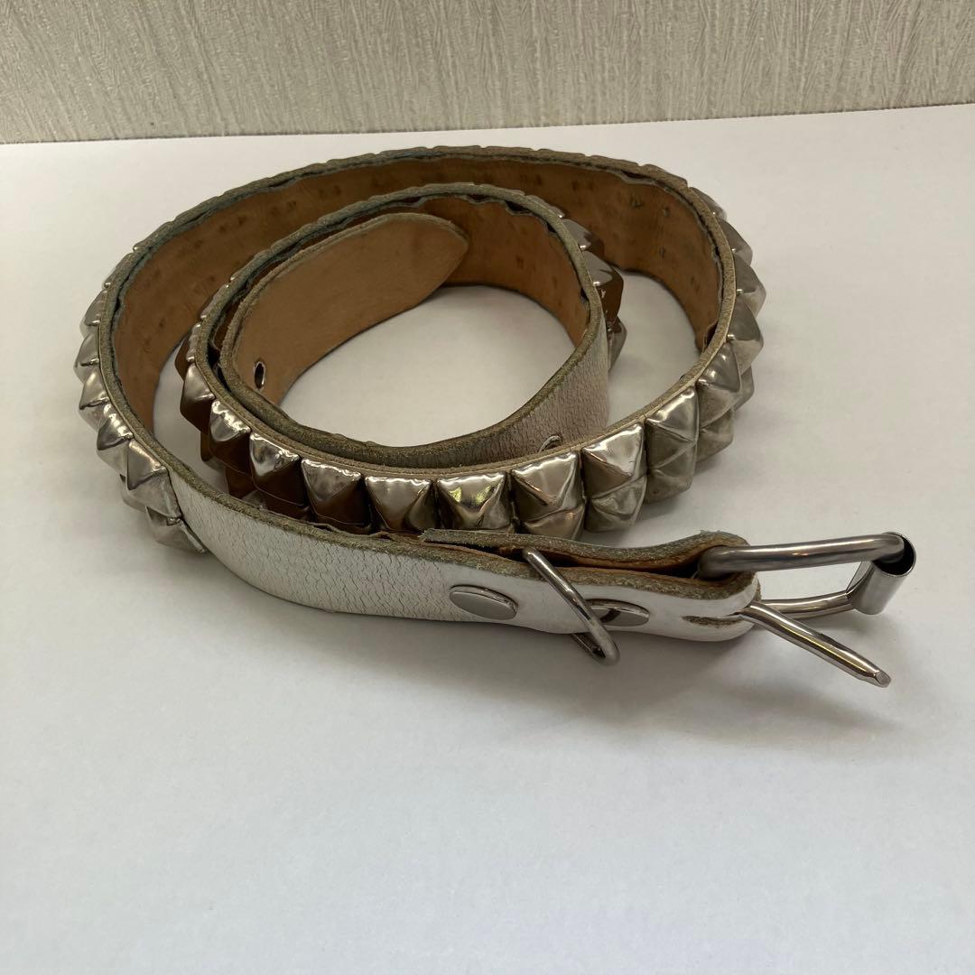 希少 WENDY'S ウェンディーズ 2連 スタッズベルト イングランド製 白