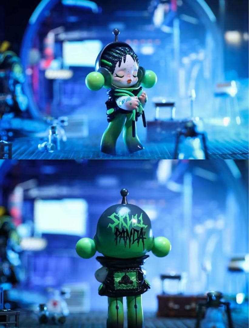 POPMART SKULLPANDA BABY 幻幕 - グリーン ビッグ - メルカリ
