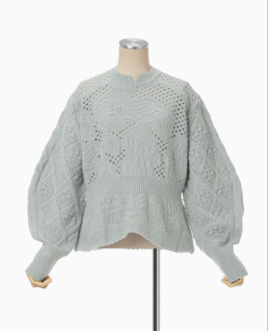 新品・未使用】マメクロゴウチ マルチパターンローゲージニットトップ