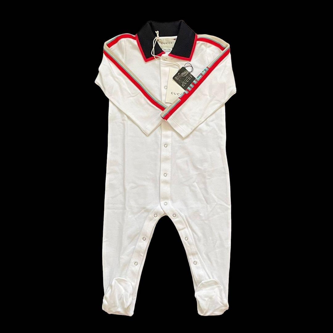【未使用】GUCCI グッチ ベビー服 ロンパース オールインワン ストライプ
