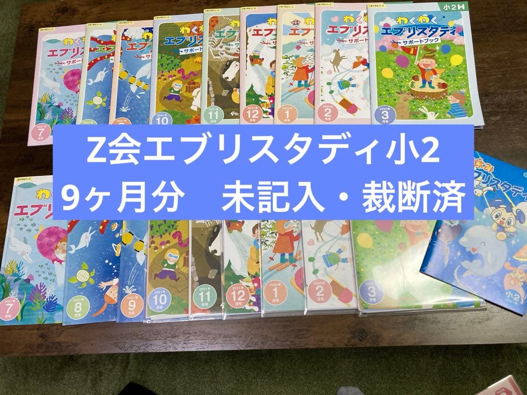 【未記入・一部裁断済】Z会小2エブリスタディ　7月〜3月号