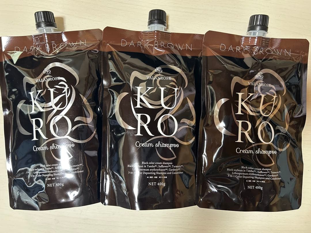 KURO Cream shampoo ダークブラウン 400g✖️3点 KURO ダークブラウン Cream shampoo 400g - メルカリ