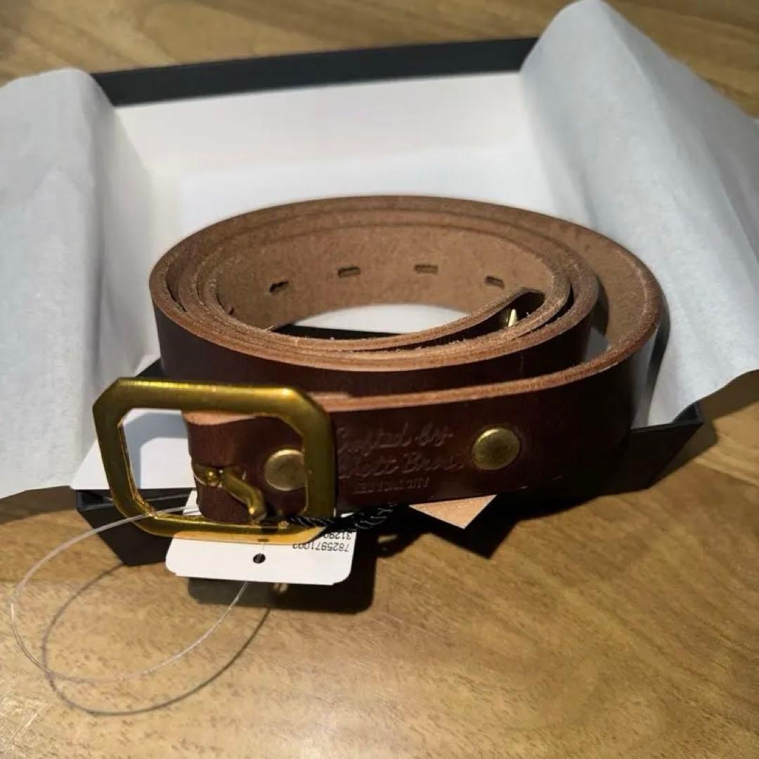 shott ブラウンレザー ベルト 34インチ