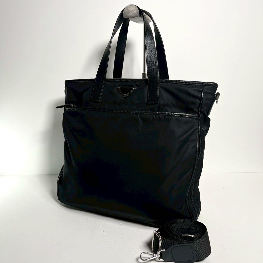 【近年モデル・美品✨】プラダ トートバッグ 2way 三角ロゴ ナイロン レザー