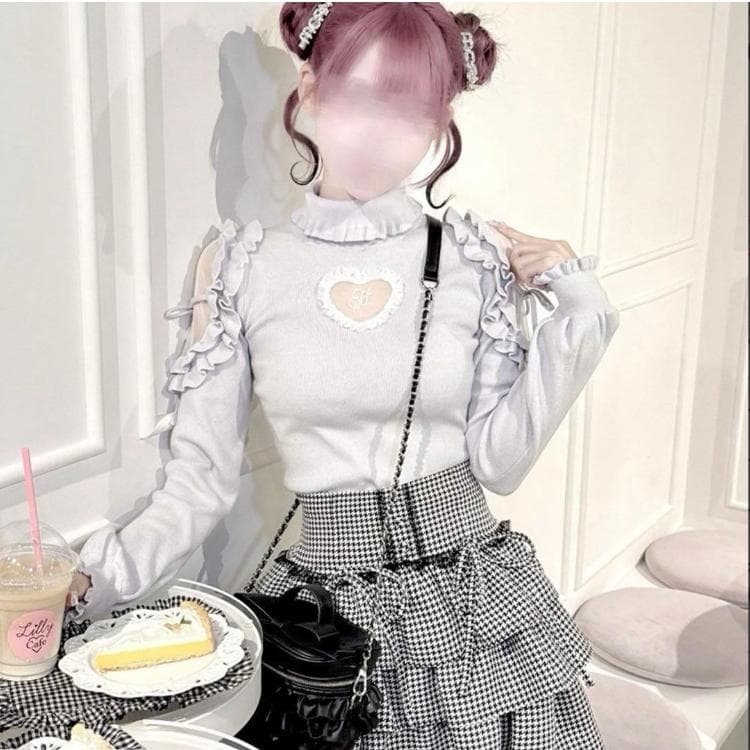 HONEY MEW ハニーミュウハートカットタートルニット