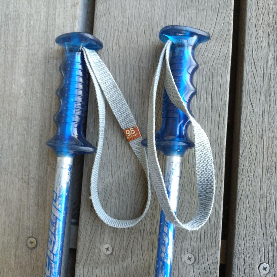 値下げ】Nordica スキー板130センチ ビンディング、ストック付き