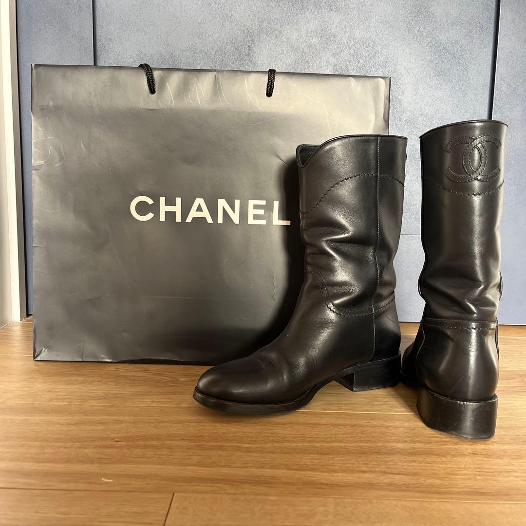 CHANEL ブラック ハイブーツ org.jpg