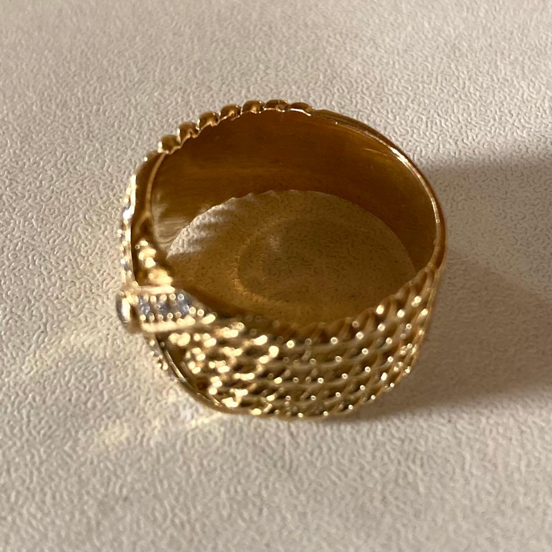 K18ダイヤモンドリング　ミル打ちアンティーク　約16号　7.8g