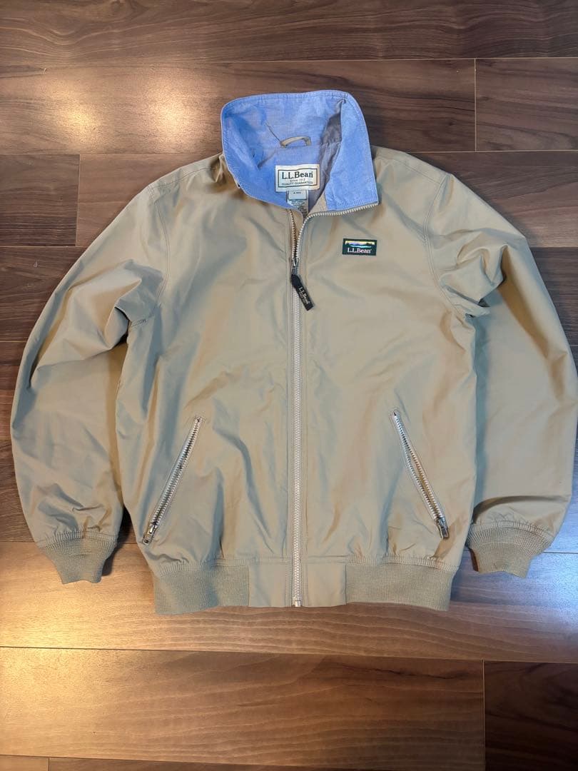 ほぼ新品 エルエルビーン ウォームアップジャケット 裏地シャンブレー ベージュM