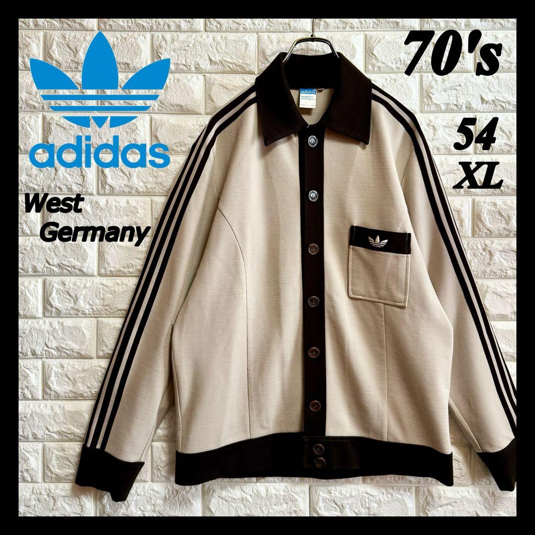 ◇奇跡・極美◇ 70s西ドイツ製 アディダス メタルボタンシャツ