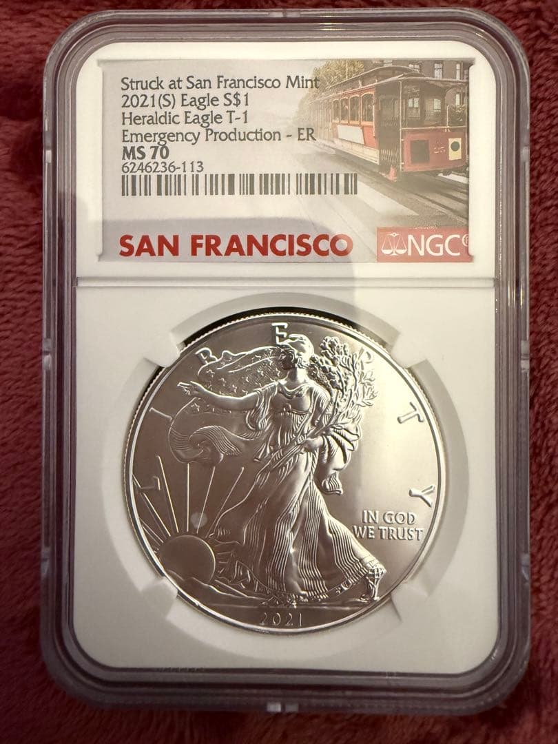 銀貨 Struck at San Francisco 2021 MS70 2021(S) $1 1-oz Silver Eagle Type 1 Struck At San Francisco