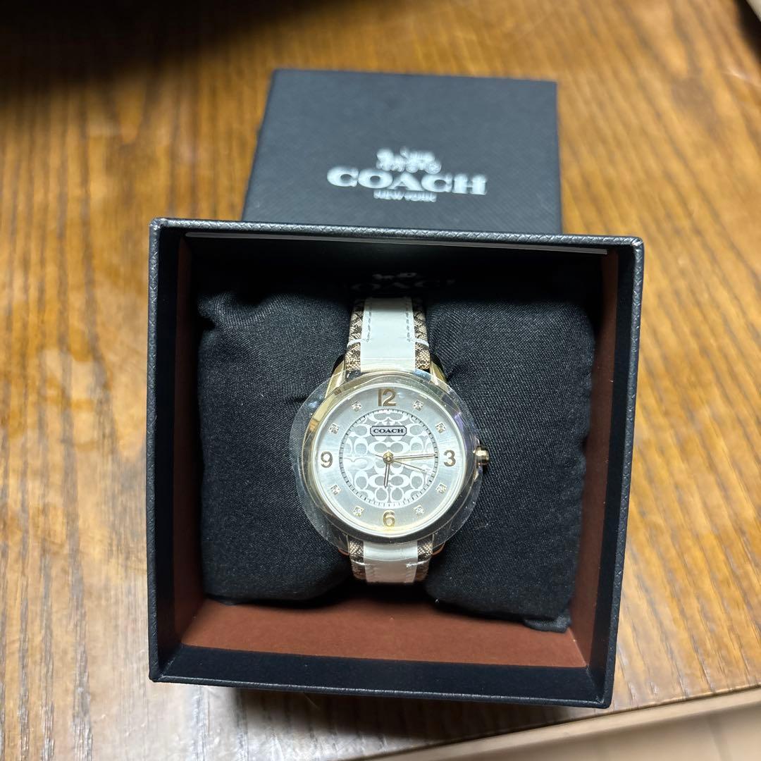 COACH シルバー アナログ時計箱付き