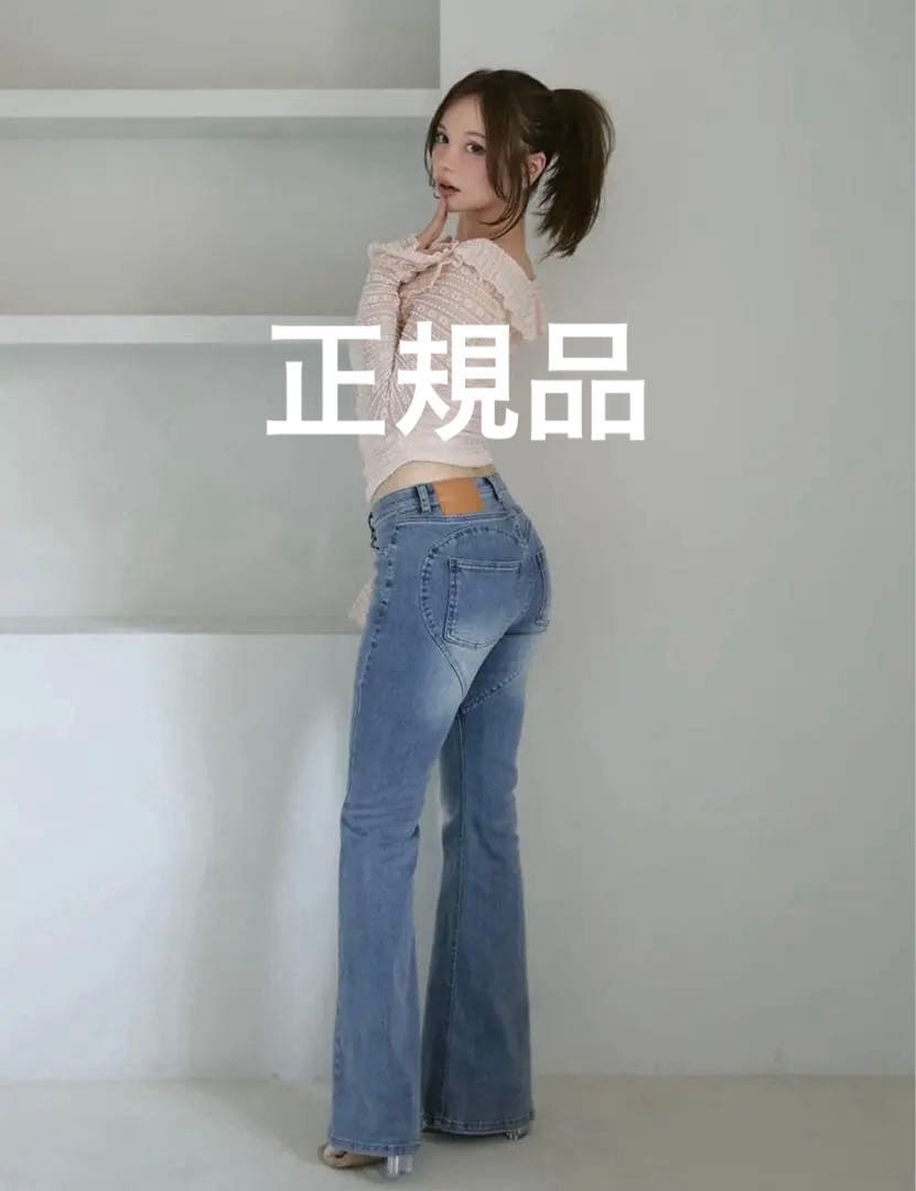 パンツ andmary Heart hip flare denim