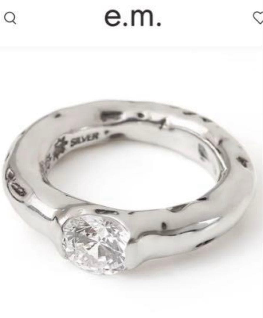 h*u様 大きいサイズ⭐️e.m. シルバー ジルコニアリング　19号