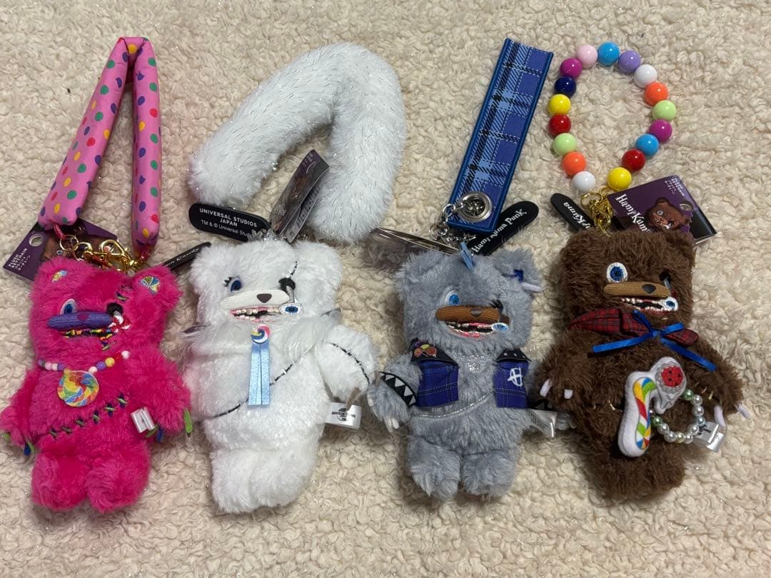 【新品タグ付】ユニバ ハミクマ ストラップ付きマスコットキーチェーン 4種　①