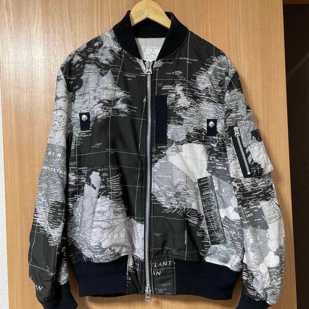 あ*し様 値下げ不可！名作 sacai サカイ　ワールドマップ　ブルゾン