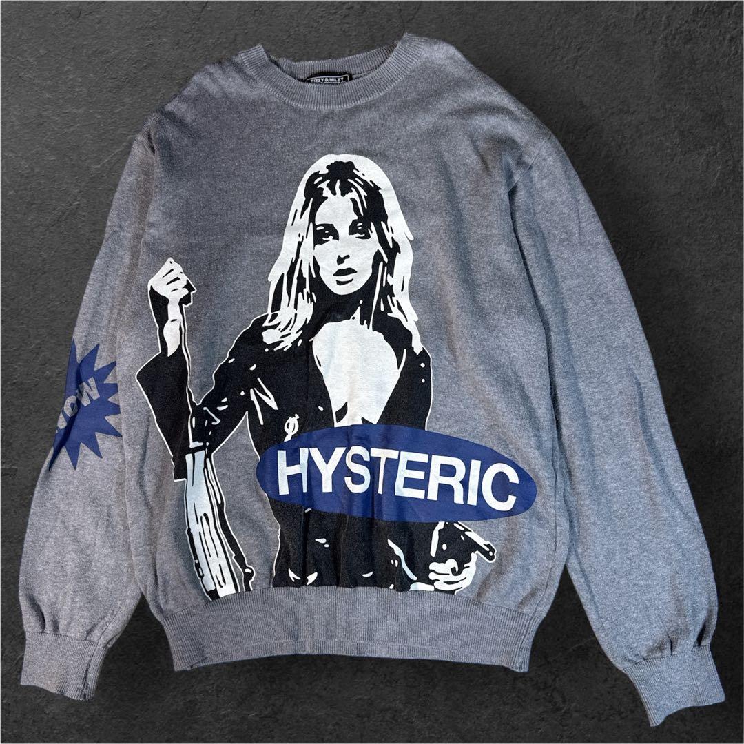 人気 希少 HYSTERIC GLAMOUR グレー L 大きいサイズ ニット HYSTERIC GLAMOUR（ヒステリックグラマー） セーター ニット VIXEN