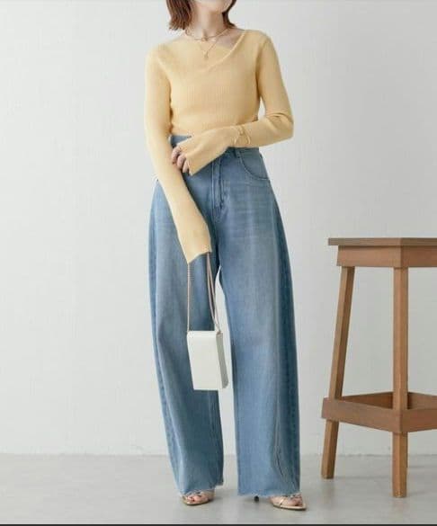 ライトブルーデニムワイドパンツ サイズPM 楽天市場】ライトブルー ワイドデニムの通販