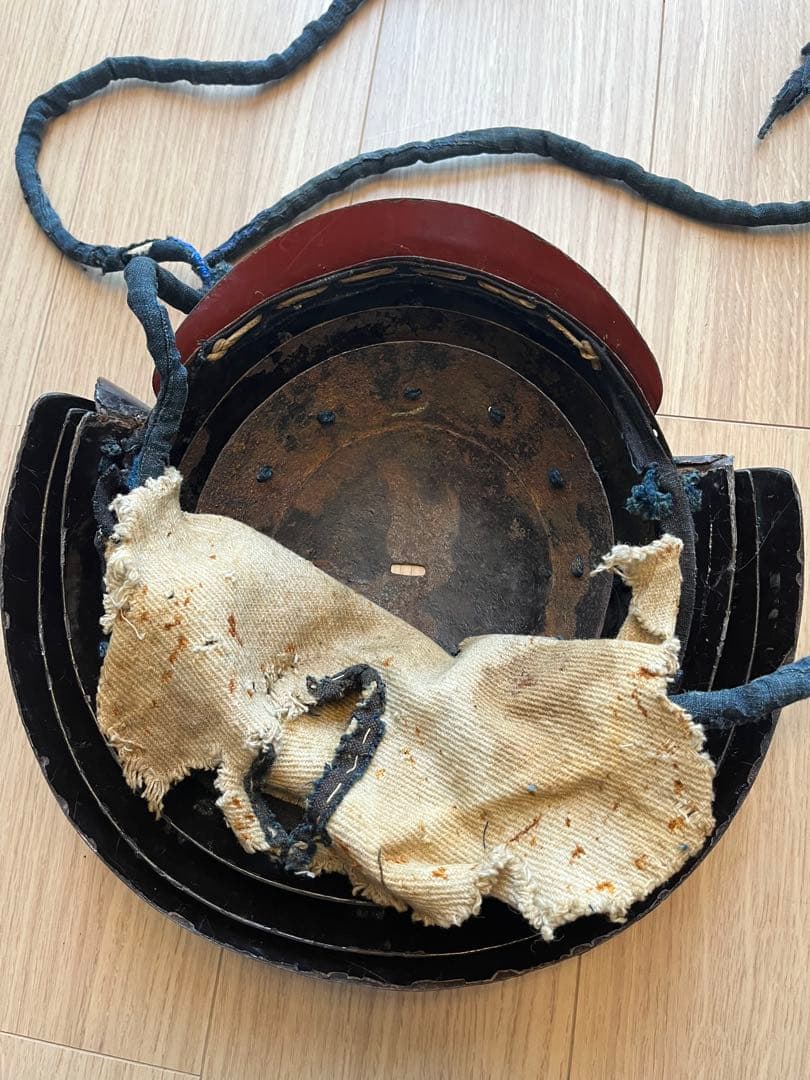 甲冑 兜 足軽 黒漆塗 提灯兜 ちょうちん兜 江戸文久期 仙台城下町旧家