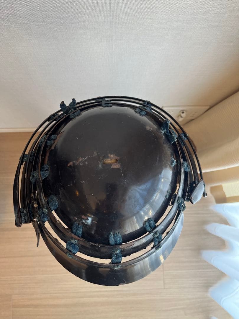 甲冑 兜 足軽 黒漆塗 提灯兜 ちょうちん兜 江戸文久期 仙台城下町旧家