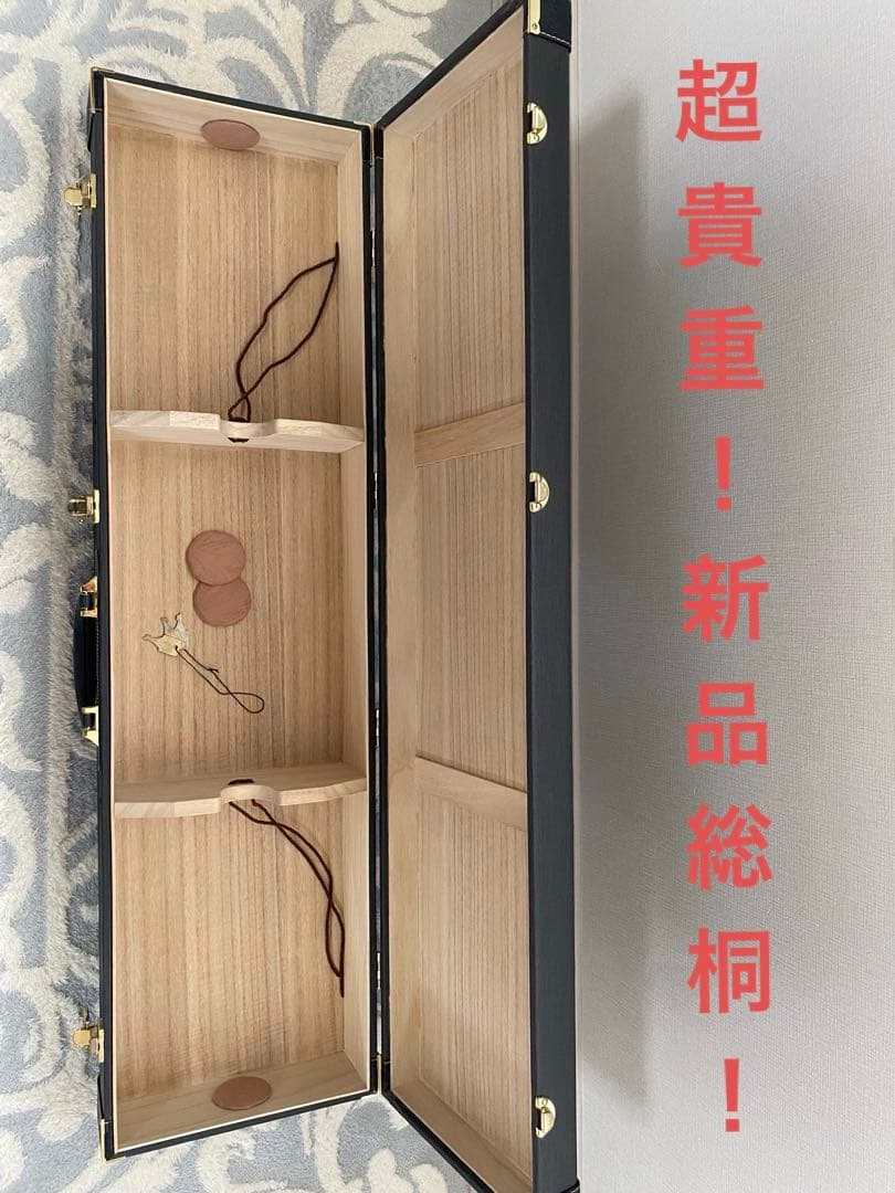三味線ケース 黒 木製 仕切り付き