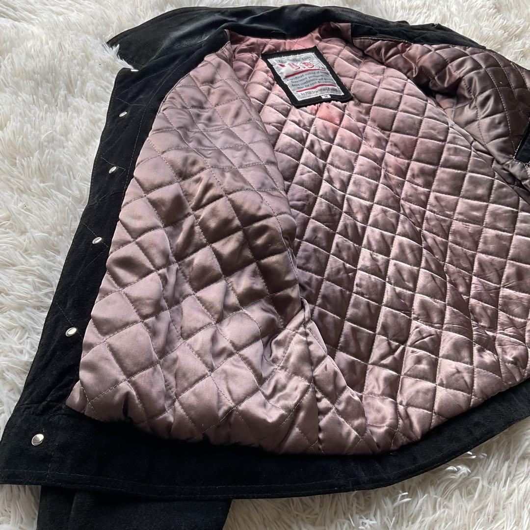 90's✨レザートラッカージャケット 3rd 豚革 黒 スエード M キムタク