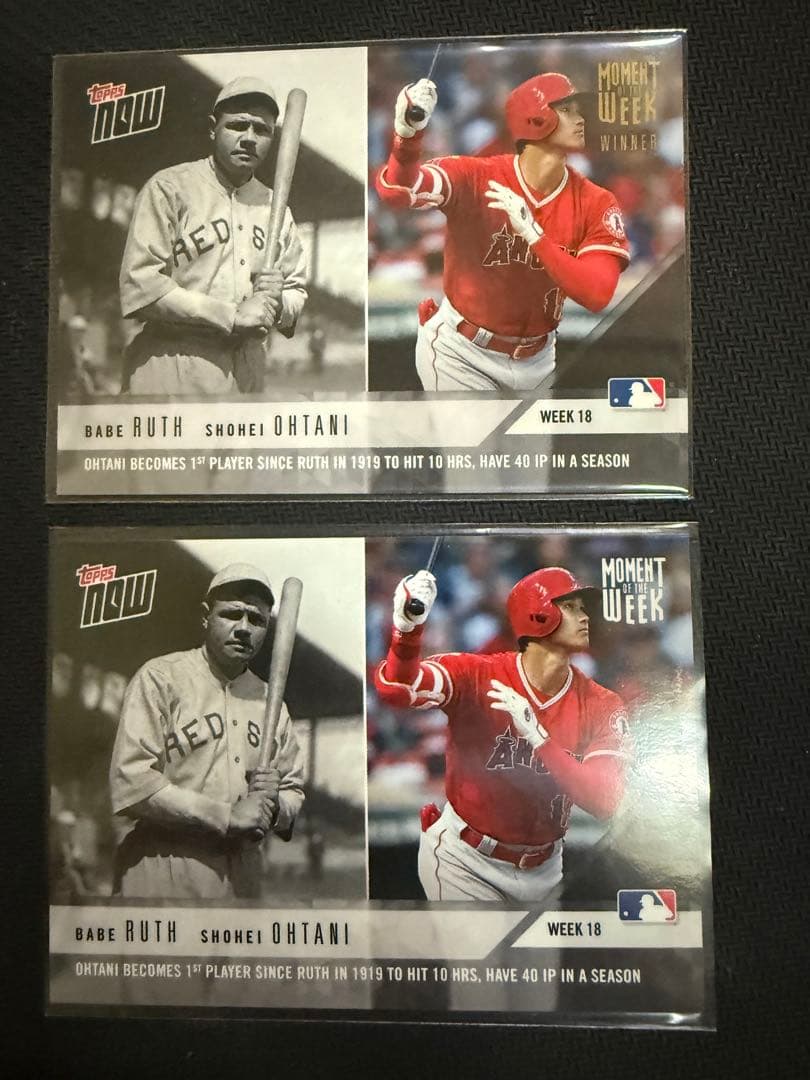 2枚セット ベーブルース 大谷翔平 コラボカードMLB ゴールド版&ノーマル版