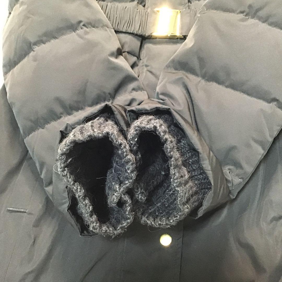 美品【Max&Co】 ダウンジャケット 黒 フード取り外し ベルト M～L相当