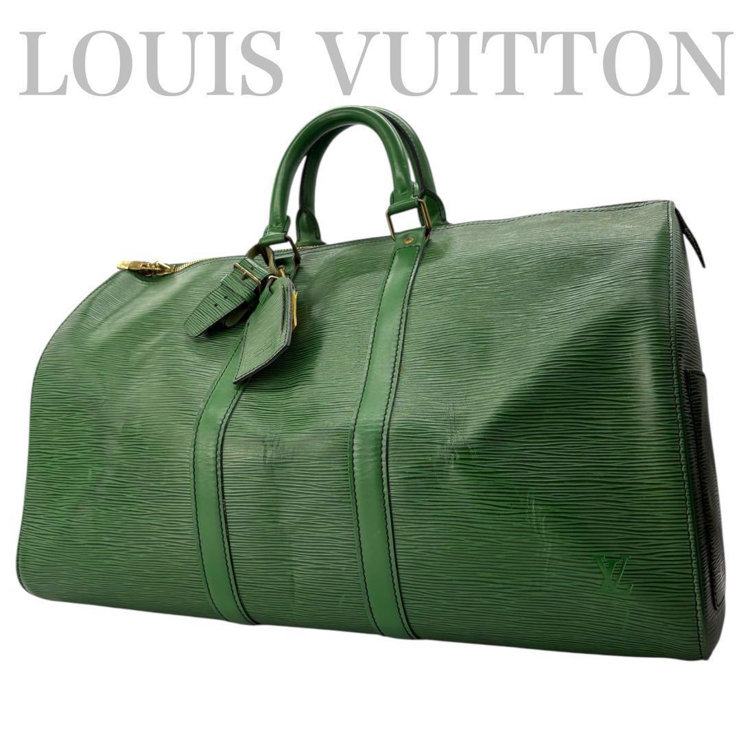 【美品】ルイヴィトン エピ キーポル45 ボストンバッグ レザー グリーン502