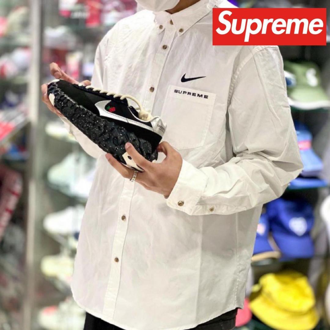 【完売品！入手困難】SUPREME　×　NIKE　コラボ　Twill　シャツ M