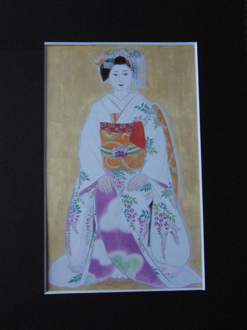 三輪良平、【おひかえ】、希少な額装用画集より、新品額装付