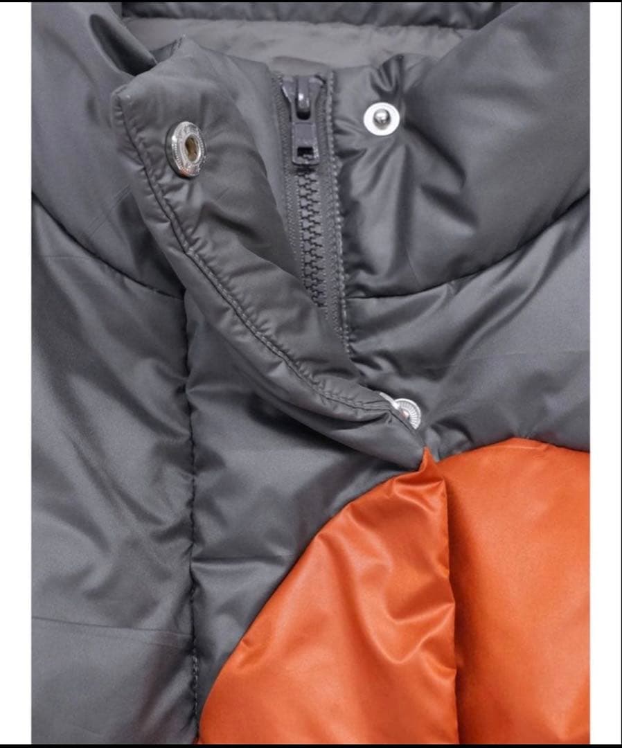 uenui ウニュイ ウェーブ バイカラー ダウンジャケット オレンジ