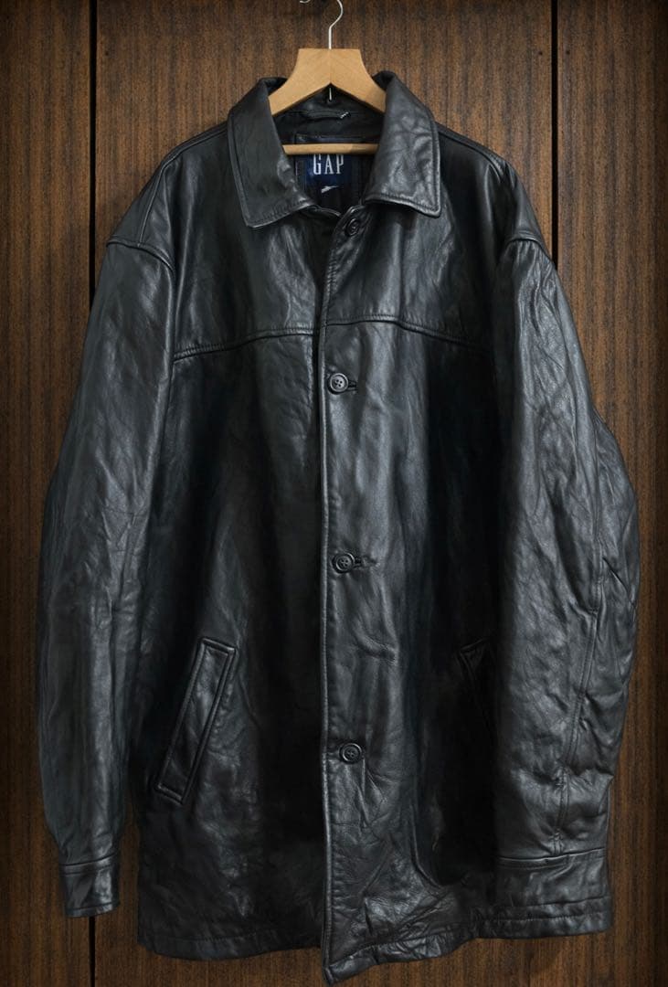 Old Gapオールドギャップ90sレザーカーコート野村訓市着ハーフコート本革