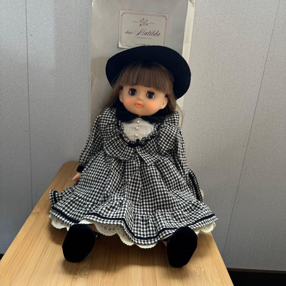 セキグチ人形 マチルダ チェック 女の子 ドール ヴィンテージ 帽子 箱