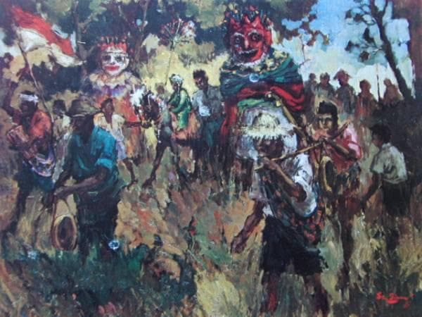 SIAUW SWIE THJING（蕭瑞清）、割礼、希少な額装用大判画集画