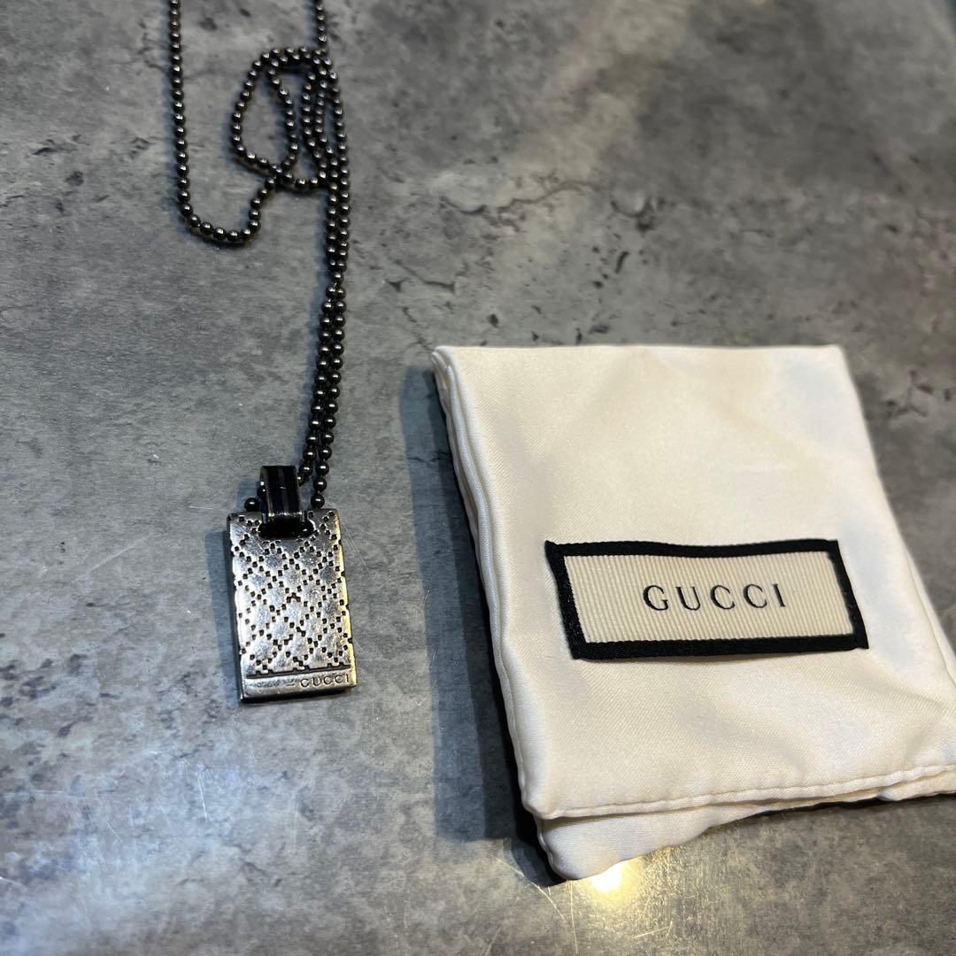 GUCCI プレートネックレス GUCCI（グッチ） ネックレス プレート ダブルボールチェーン シルバー