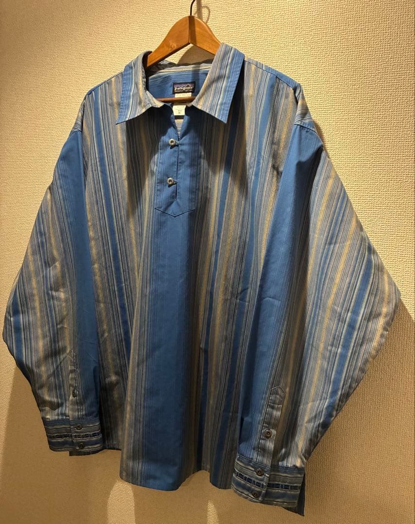 patagonia ストライプ柄プルオーバーシャツ XL ブルー rhythm