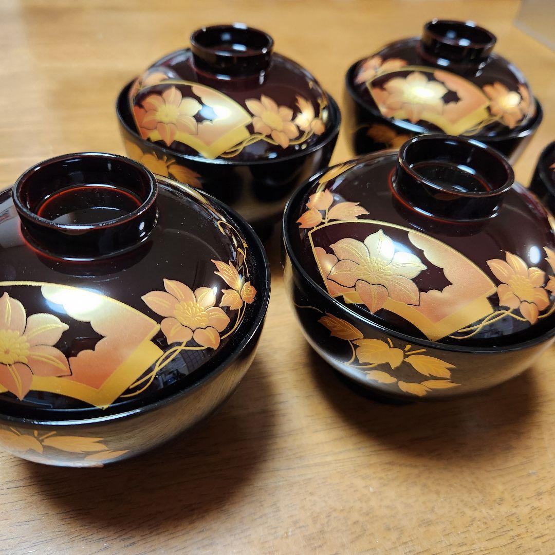 未使用品】会津ぬ里 会津塗 吸物椀 5客 木箱入り - メルカリ