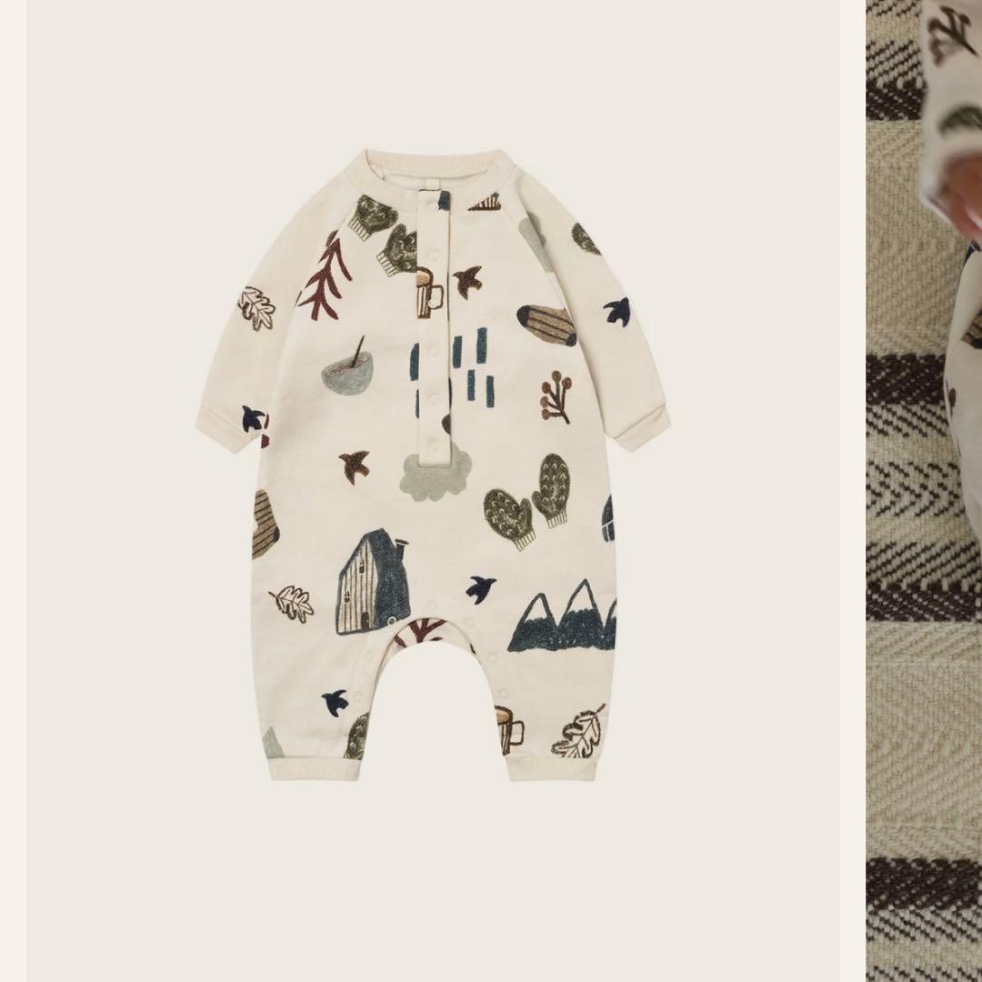 ロンパース・カバーオール organic zoo Cosy Wild Onesie Undyed 6-12 Cosy Wild Onesie | Organic Zoo