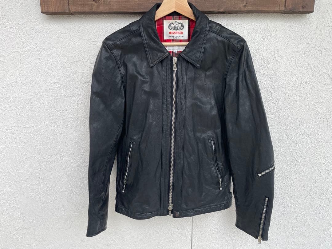 OR GLORY ブラックレザー シングルライダース 38 オアグローリー
