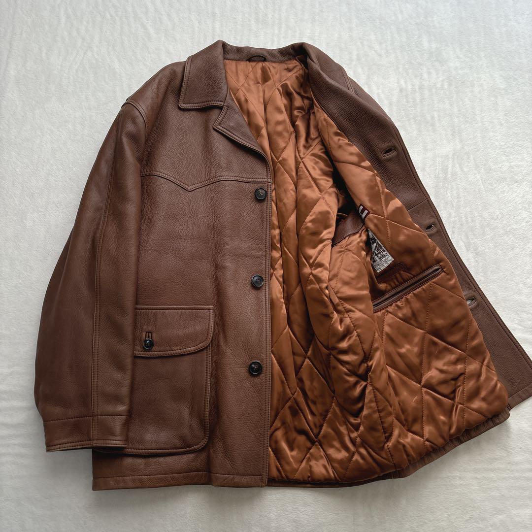 【美品】ダーバン　DURBAN レザーコート　ジャケット　鹿革　ディアスキン