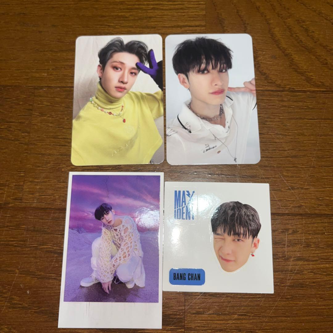 スキズ バンチャン トレカ（裏面ピースあり） ステッカー 4点セット